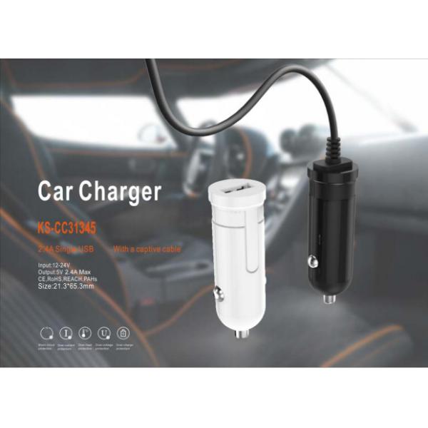 Micro USB ROHS 5V2.4A 12W Single Port Car Charger