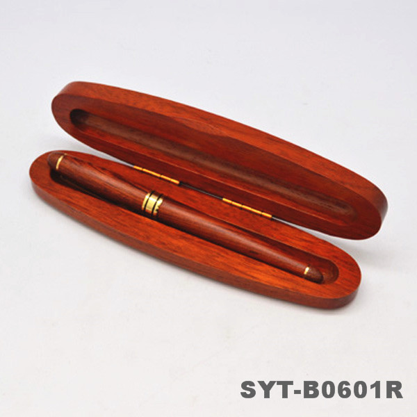 New Oval-shaped Premium Walnut Custom-made Single-pen case for Commemorative Gifts