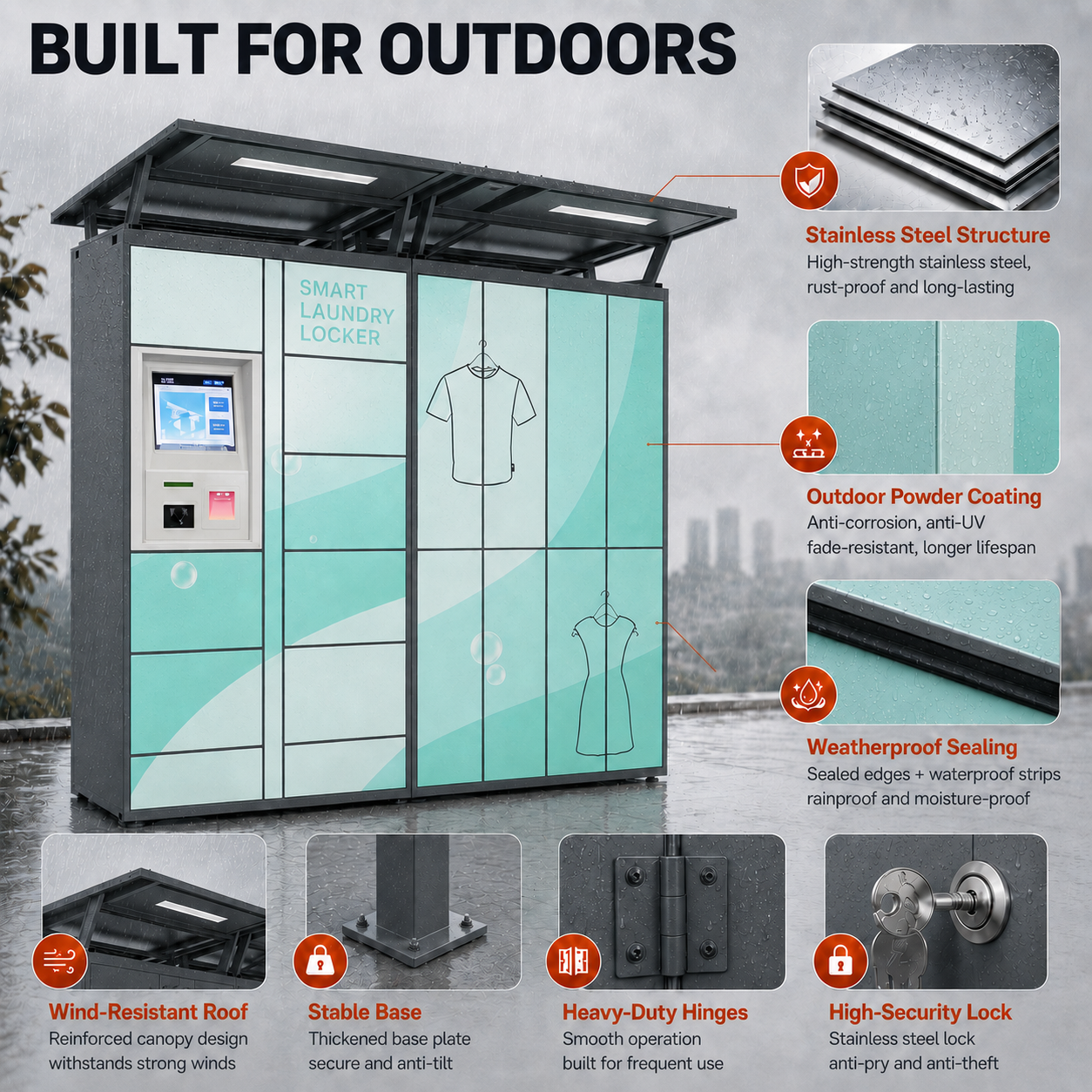 Smart Laundry Locker with 15.6