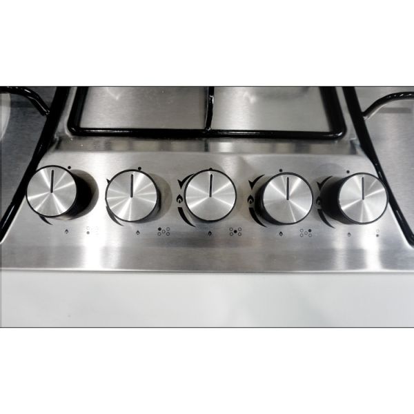 5 Burner Stainless Steel NG LPG Gas Cooktop Supplier Electric Built In Kitchen Stove With Metal Knobs ECO-S5701