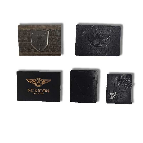 Black Sliver Clothes PU Leather Label Custom Jeans Metal Logos Sewing Label Patches for Handbag Garment Metal Labels Free Sample