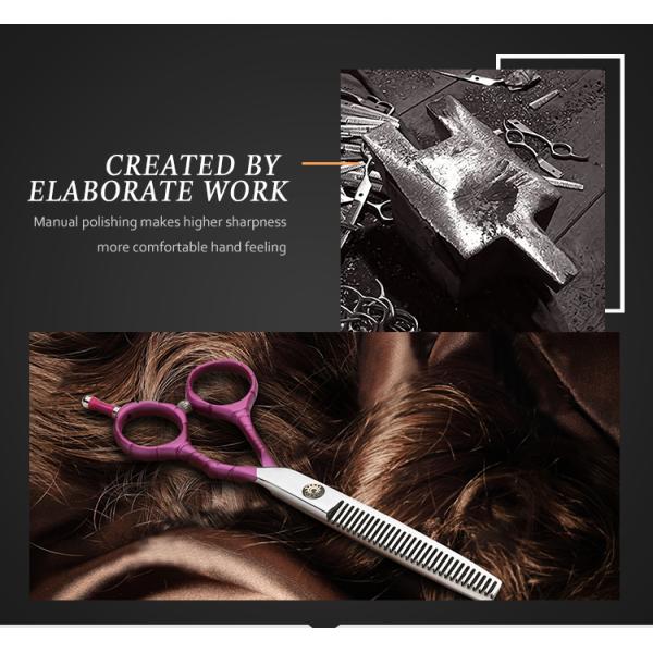 Slim Colourful Professional Hair Thinning Shears Pink Painted High Precision