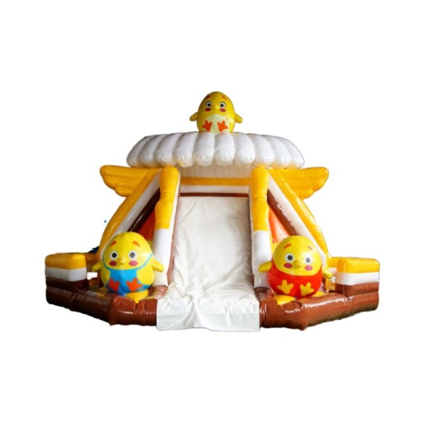 Yellow Circus Theme Inflatable Bounce House and Slide Combo for Kids Parties and Parks