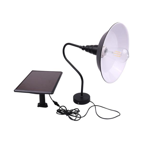 Vintage Bulb Outdoor Wall Light Fixture Solar Powered Weatherproof 2700K