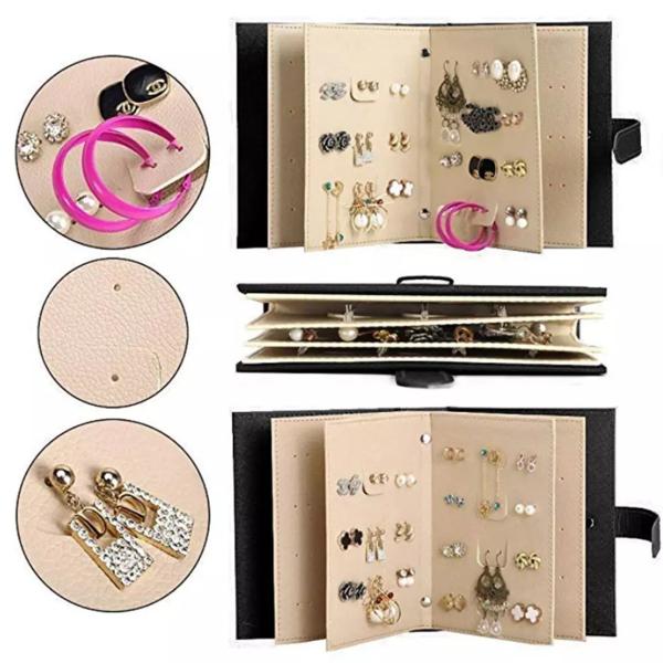 Earrings Holder Book Fancy Jewelry Box Foldable For Earrings Storage
