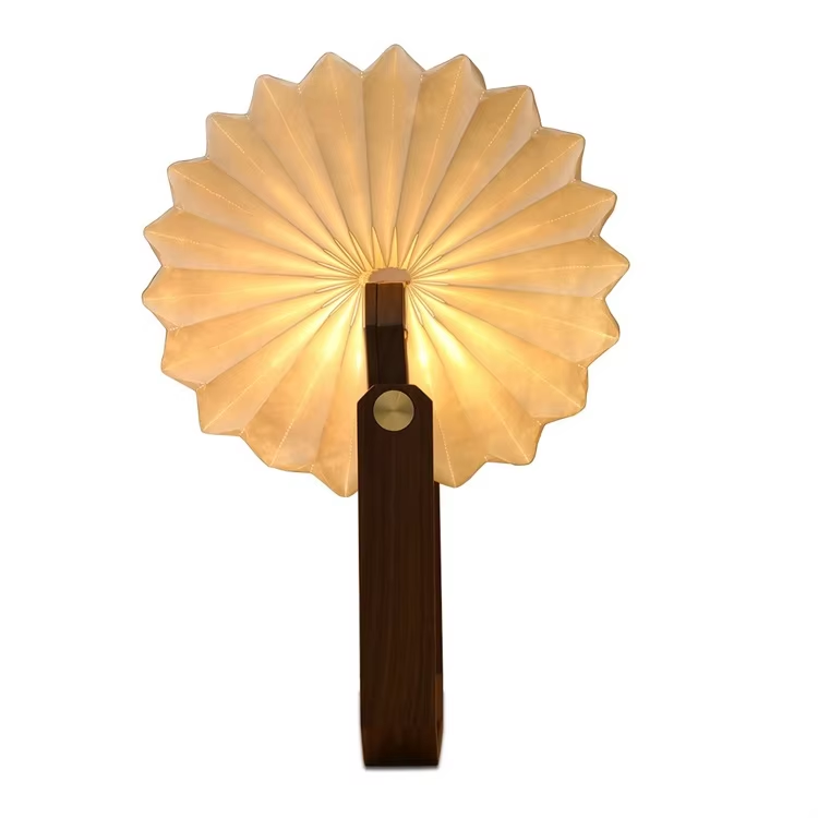 Wooden Handheld LED Ginkgo Accordion Light Reading Lamp 4100K Eco Friendly