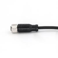 M12 Conector de cabo 10M pré-montado 3 pines IP67 PVC reto preto Desprotegido