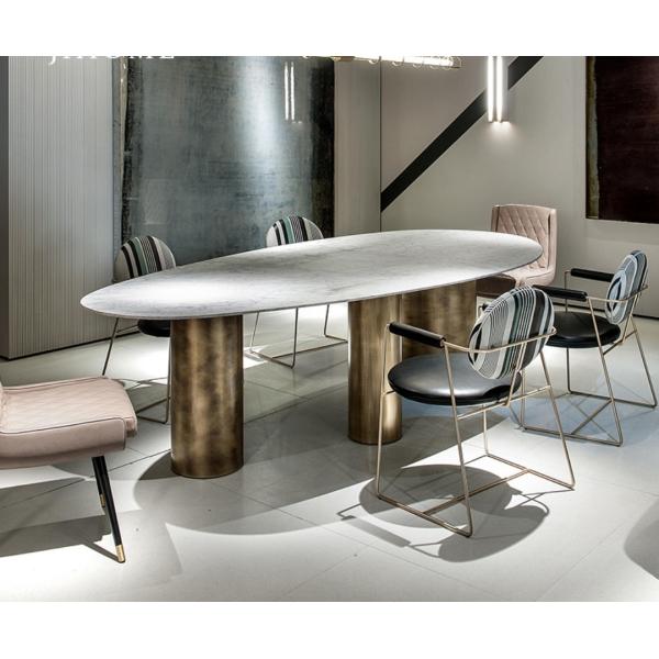 Обеденный стол рамки металла роскошной таблицы столешницы мрамора стиля Италии прочный стабилизированный