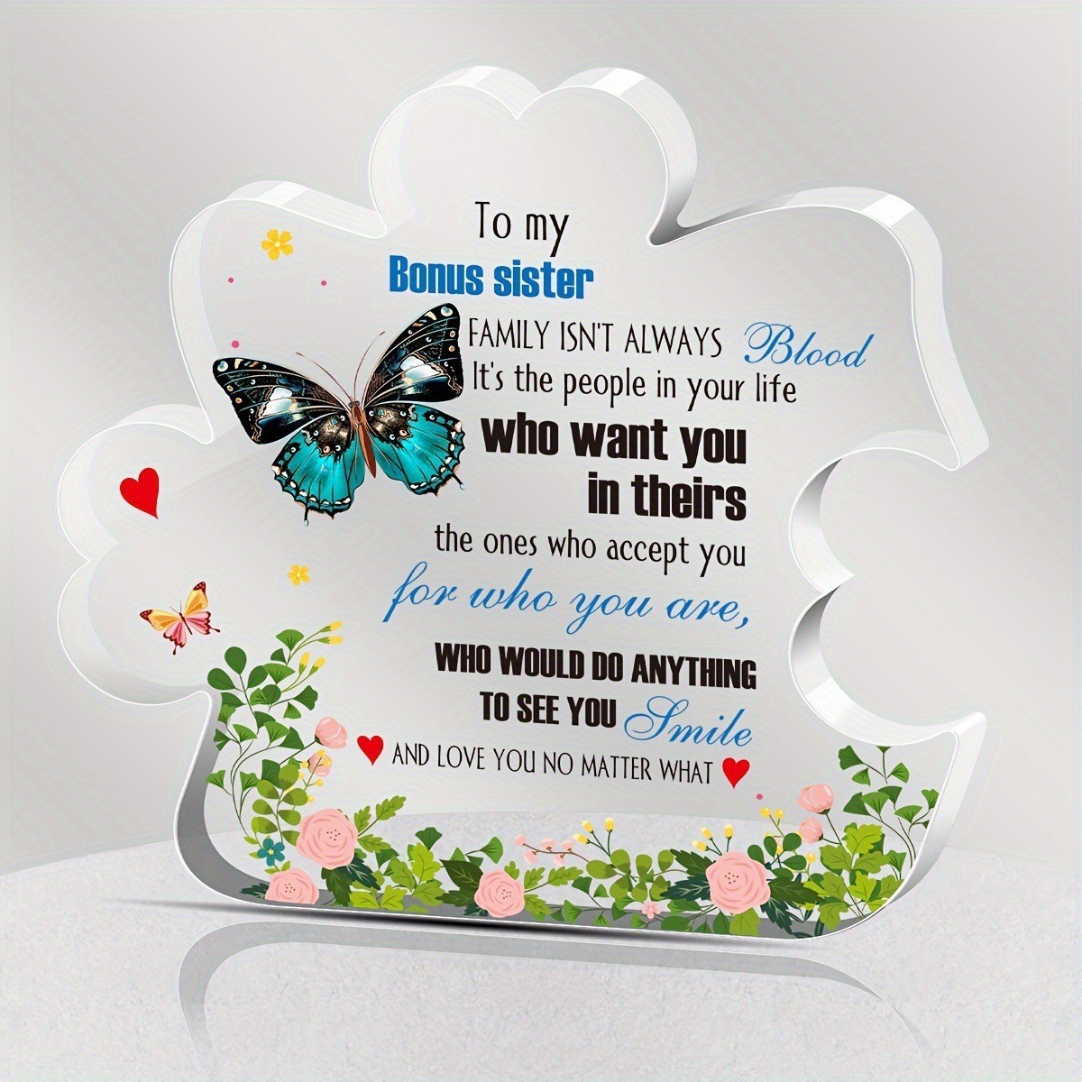 Clear Acrylic Puzzle Shaped Plaque Gift for Mom, Mother’s Day Freestanding Decorative Sign