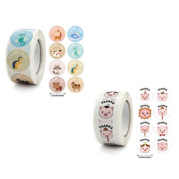 Animal Cartoon Paper Custom Sticker Labels 8*6*8cm For Children'S Stuff