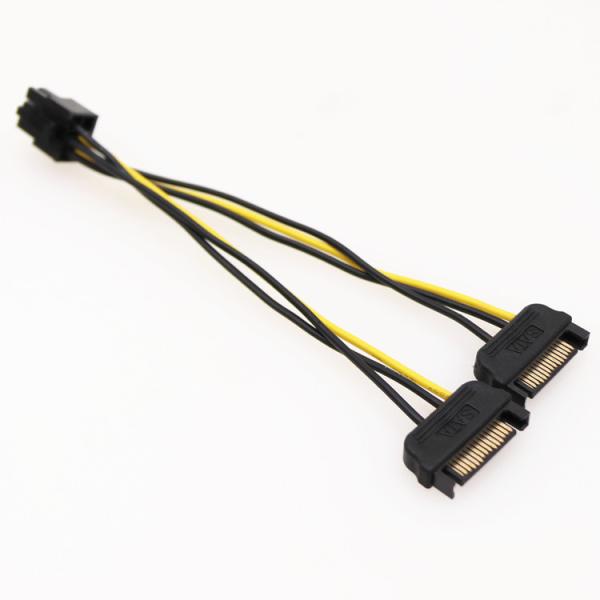 6Pin to 2 ST Cable Male to Female Hard Drive Power Cable  Video Card Power Adapter Cable for Connectors