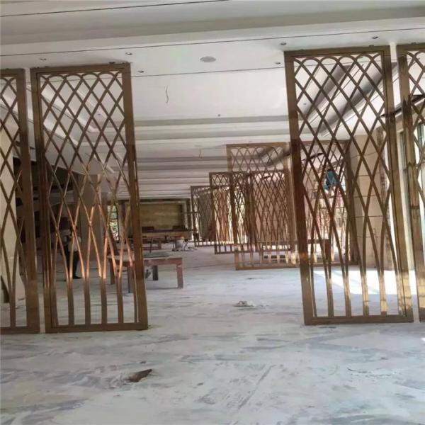 metal stainless steel  sliding doors interior room divider with PVD colors and design