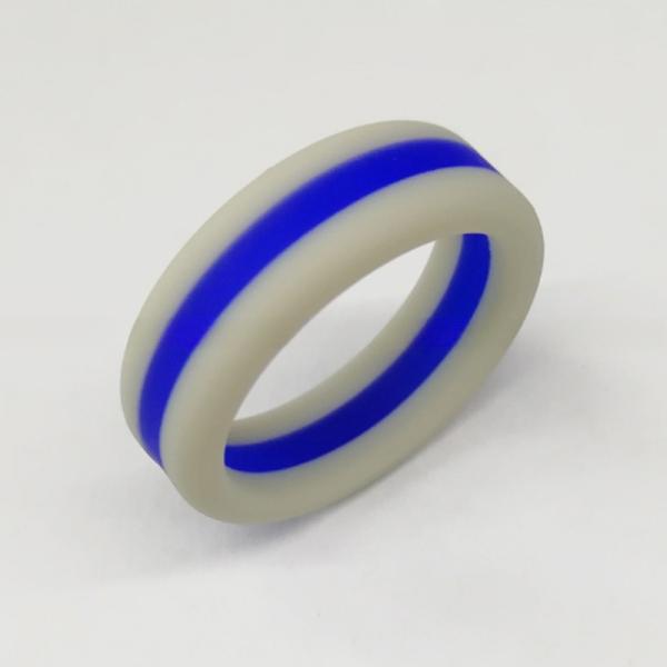 Party 8mm Mens Silicone Wedding Band Flat Edges Two Tone Multi Colors