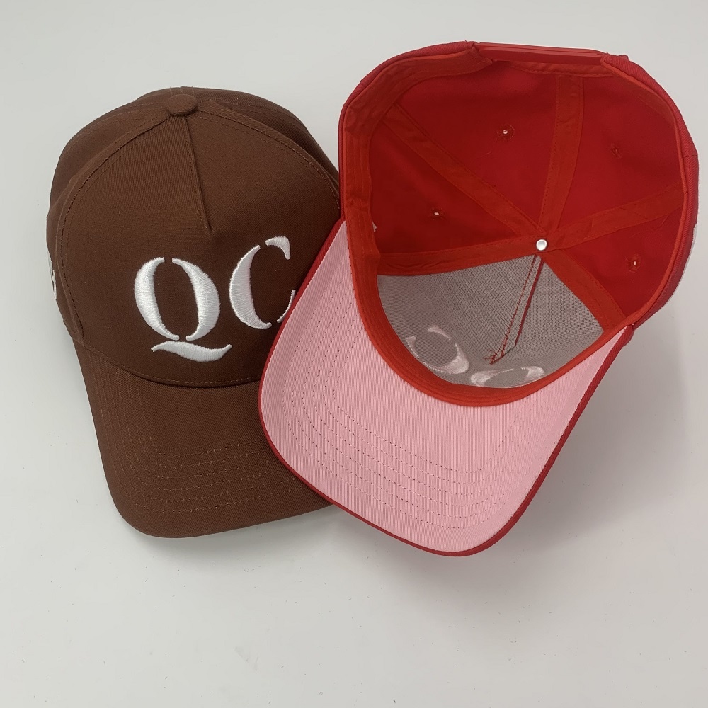 Baseball Caps Custom Embroidered Logo A Frame 5 Panel Cotton Twill Hat