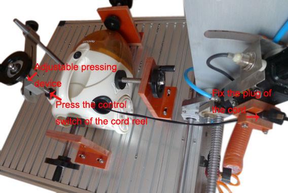 PLC Control System IEC Test Equipment , 1000mm Adjustable Automatic Cord Reels Endurance Tester