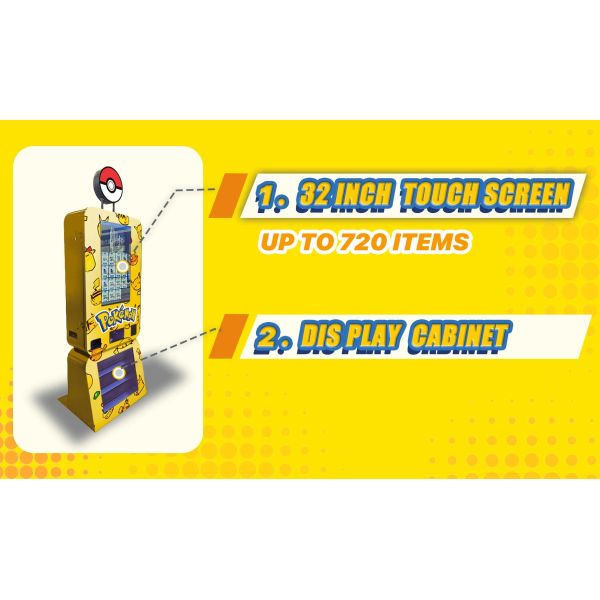 Pokémon Automated Retail Vending Machine With Touch Screen For Pokémon TCG Cards Pikachu