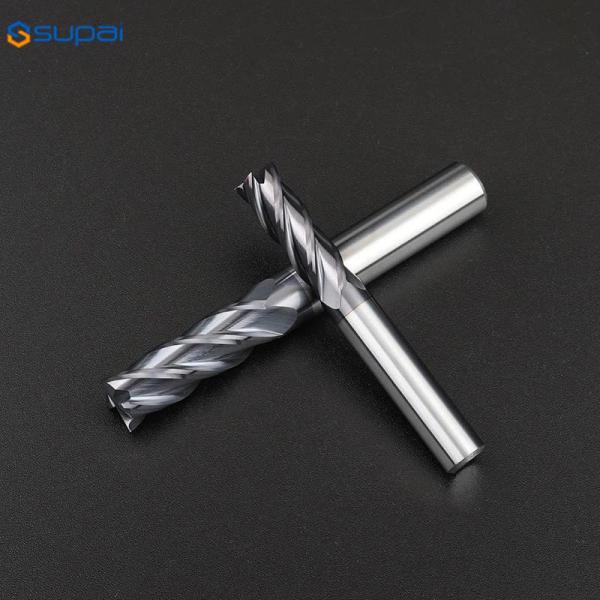 HRC50/55/60/65 4 Flute Carbide End Mill 3mm - 12mm Diameter For Stainless Steel