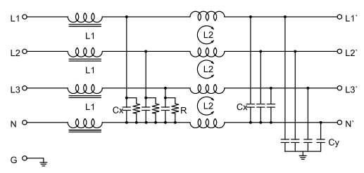 3 фильтр фильтра EMI 380V/520V провода участка 4 трехфазный RFI для промышленного оборудования