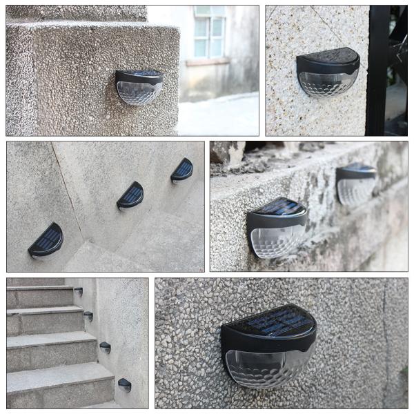 Solar Fence Light Semi-circle Outdoor Wall Light White Decorative Lighting