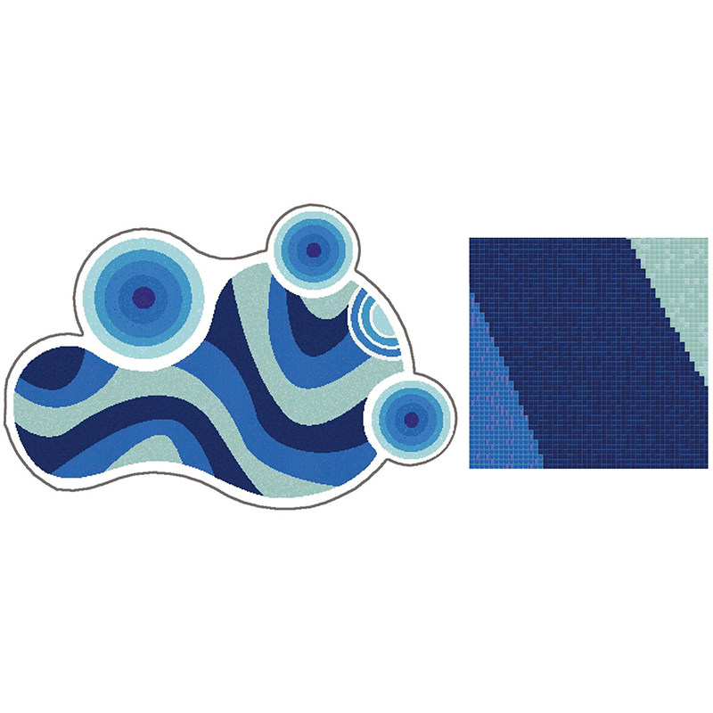 Glass Mosaic Swimming Pool Edge Tiles Fade Resistant Customized