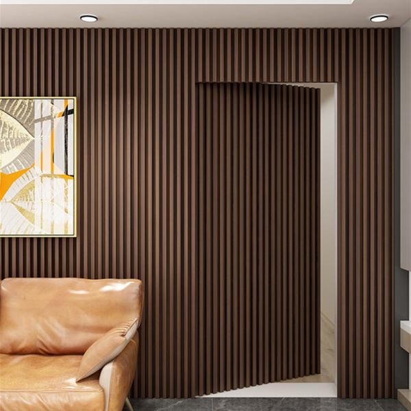 Heat Insulation WPC Wall Panel Easy Installation with Clips and Screws 3D vinyl fluted decorative wall panelling
