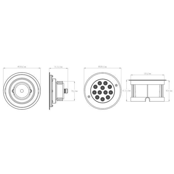 480LM Ip68 DC24V Stainless Steel Underwater Lights FCC