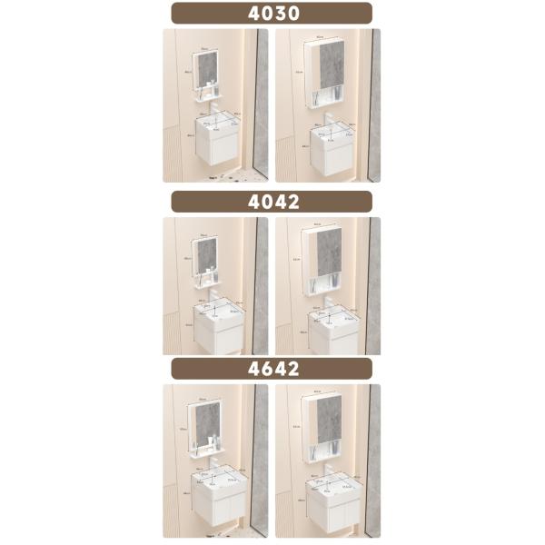 Practical Bathroom Wall Hung Basin Ceramic Floating Vanity with Cabinet White