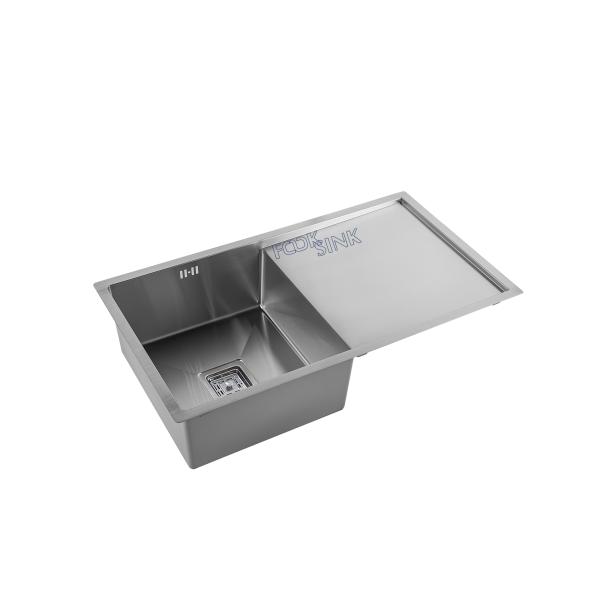 Polished Undermount Kitchen Sink With Drainboard Square Hole