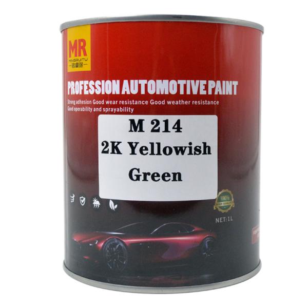 M214 2K Verte jaunâtre Peinture de finition automobile Verte vibrante avec colorant jaune