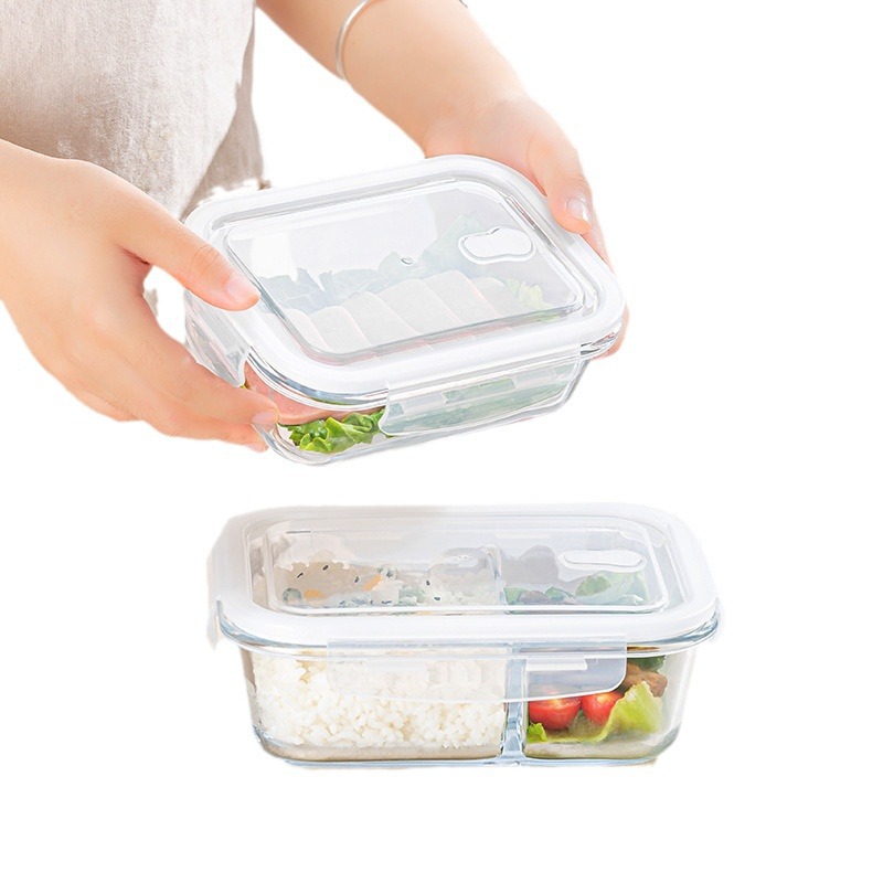 High Quality Airtight BPA-Free Lunch Bento Boxes Classic Kitchen Glass Food Storage Containers with Lids