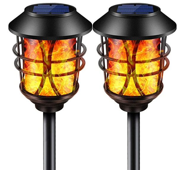 Waterproof 43.11inches 5.5v Flickering Solar Torches Lights