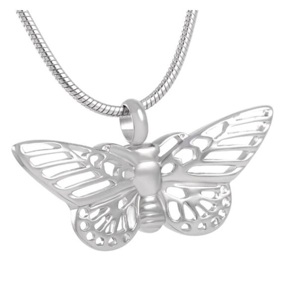 Pet Ashes Pendant Necklace Beautiful Butterfly Cremation Jewelry for Animal Ashes