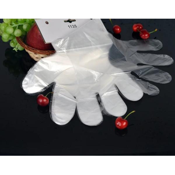 Anti Slip PE Disposable Clear Plastic Gloves With Eyelet