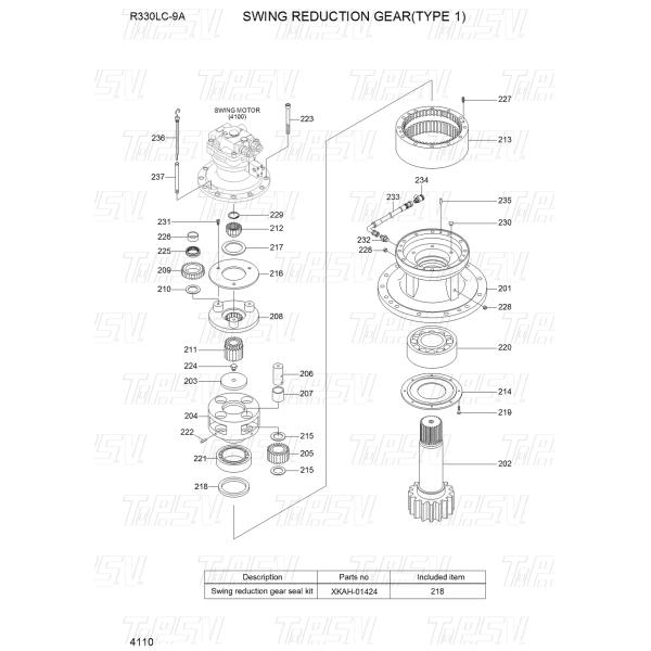 Black Planetary Reducer Excavator Swing Reducer Excavator Travel Motor