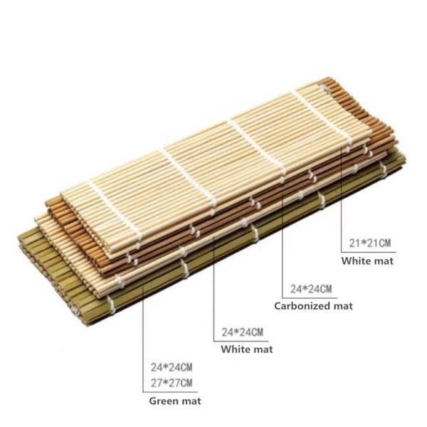 Циновка 24cmx24cm/27cmx27cm завальцовки суш естественного цвета бамбуковая