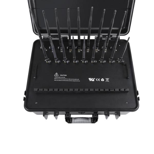 New powerful briefcase 18 Antenna Jammer blocks 2G, 3G, 4G, 5G, GPSL1, GPSL2-L5, GPSL3-L4, WIFI, 315,433,868, Lojack signals with 158W output power and a coverage range up to 120m