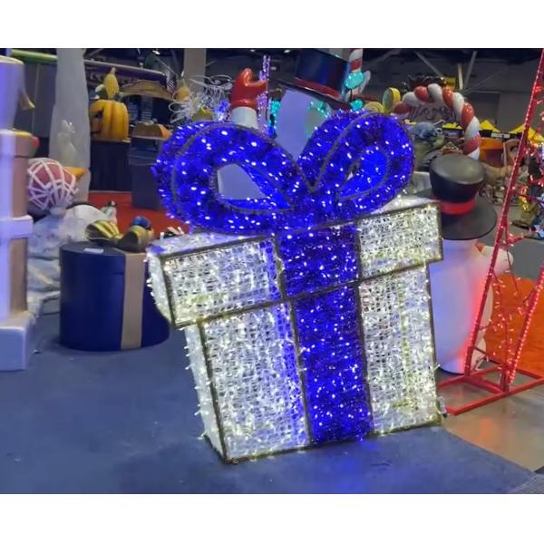 Outdoor Christmas Lights Decoration LED 3D gift box Motif light