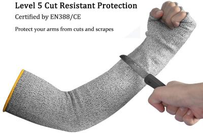 Nylon HPPE 13 Gauge Knife Proof Cut Resistant Sleeves With Thumb Hole
