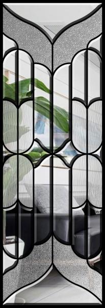 Colourful Decorative Door Glass , Clear Solid Glass Zinc / Patina / Nickel