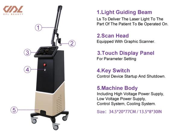 ZGV13-02 Fractional CO2 RF Tube laser machine Private Laser black color salon beauty machine
