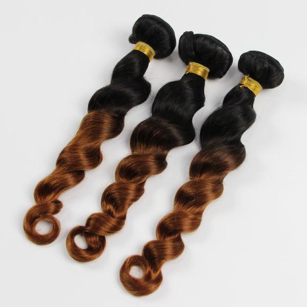 Soft And Silky Body Wave Human Hair Ombre Extensions , Bright Brown Color