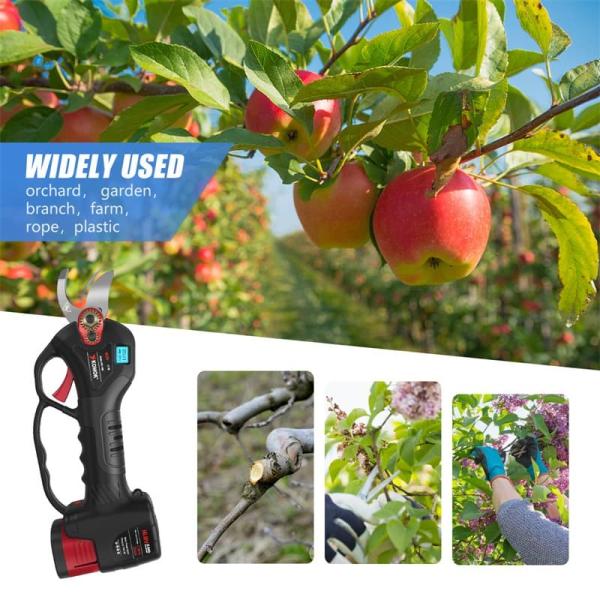 25mm Garden Battery Operated Pruning Shears With LED Display 2Ah Battery