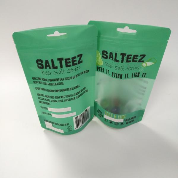 Clear Window CMYK 100mic Stand Up Zipper Pouch With Zipper