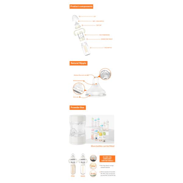 Бутылка младенца изготовленной на заказ бутылки распределителя формулы электрическая удобная многофункциональная