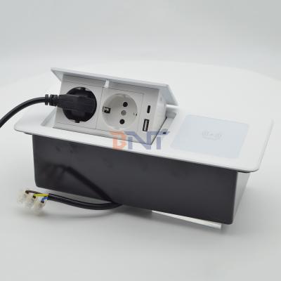 Tabletop Pop-up Electrical Socket Power Extension Cord USB Charging Wireless Charger-US/EU/AU Plug Standards 16A/5A Rated