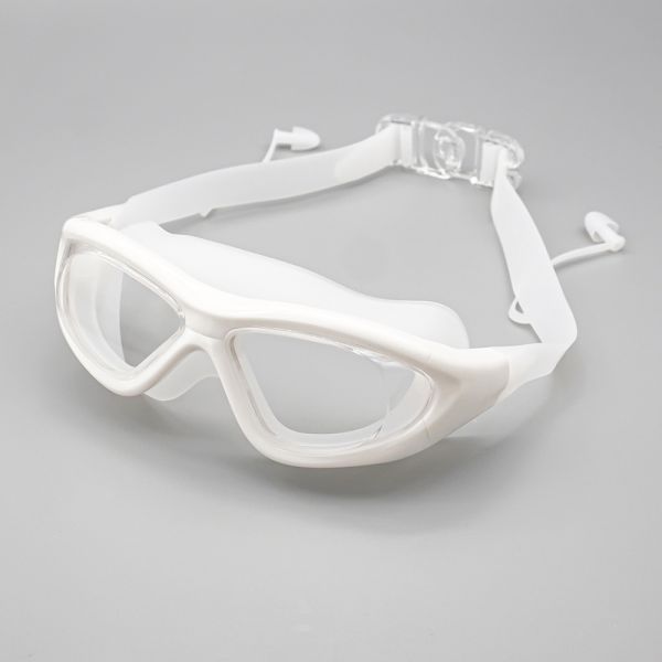 White Silicone Swim Goggles Water Sports Comfortable Swim Goggles For Adults