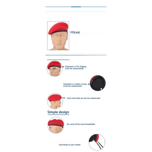 Настраиваемый комфортабельный берет из 100% шерсти для взрослых в непринужденном стиле