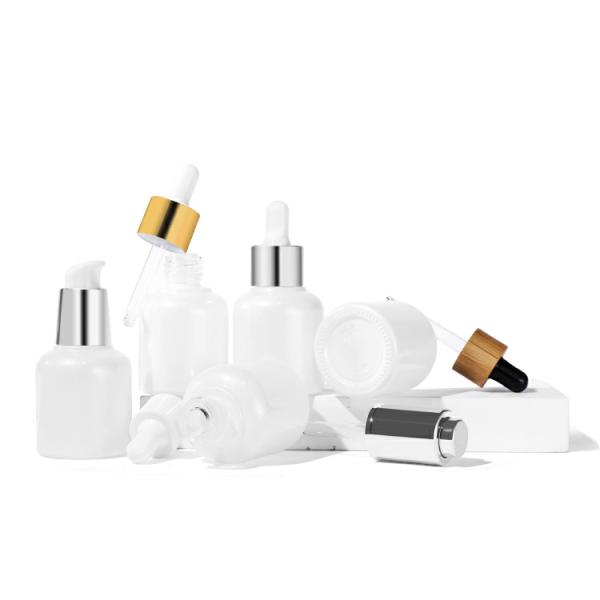 1.01oz Face Serum Dropper Bottles Empty Glass Dropper Bottle Bamboo Collar