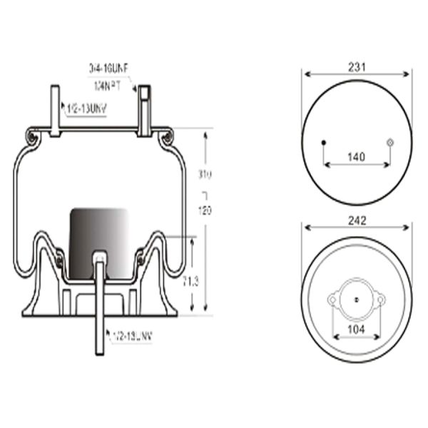 1V 9307 Truck Air Spring Suitable for Firestone W01-358-9307 / Holland(Neway)  AR-41