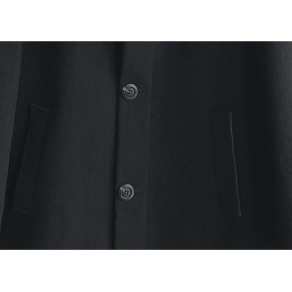 Winter Mens Medium Trench Coat Black Cashmere Trend Outwear Welt Pockets